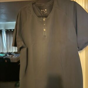 BYLT Basics Dark Gray Short Sleeve Henley